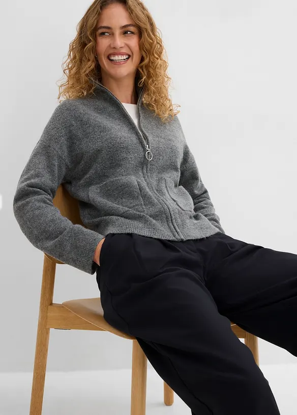 Cardigan con cerniera, bonprix