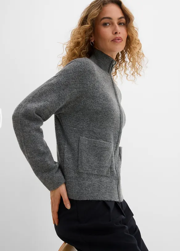 Cardigan con cerniera, bonprix