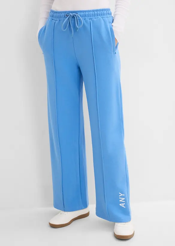 Pantaloni in felpa di misto cotone biologico elasticizzato, bonprix
