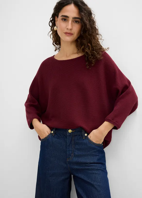 Jeans wide leg, vita media, bonprix