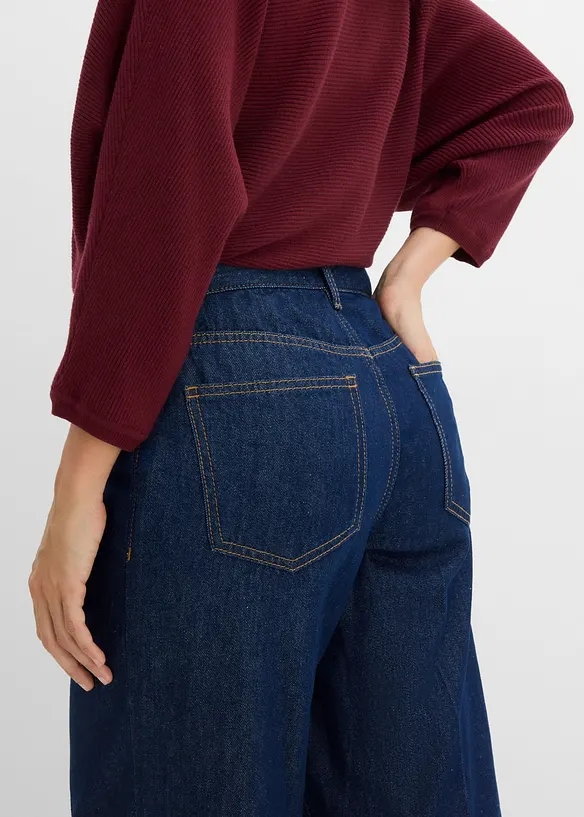 Jeans wide leg, vita media, bonprix