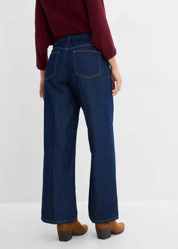 Jeans wide leg, vita media, bonprix
