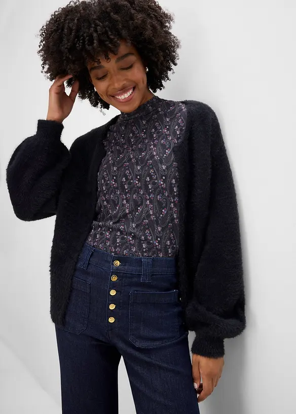 Jeans a zampa, vita alta, bonprix