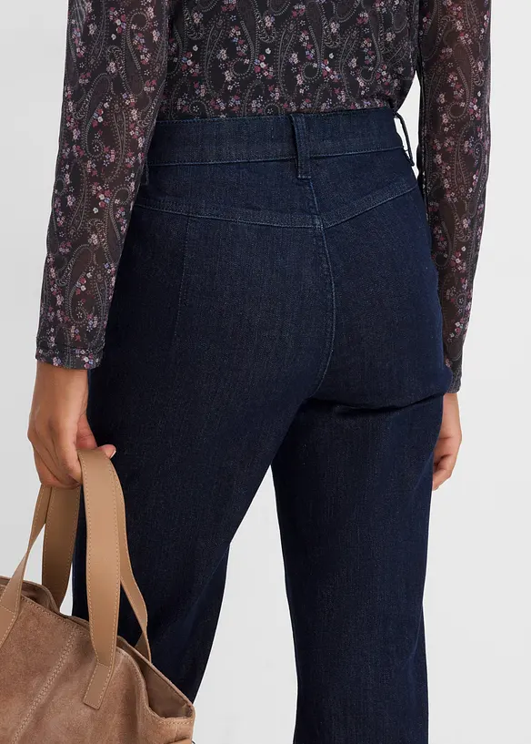 Jeans a zampa, vita alta, bonprix