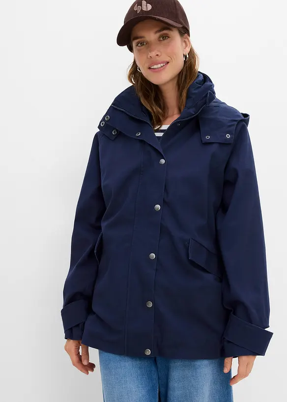 Giacca lunga 3 in 1 idrorepellente con gilet, bonprix