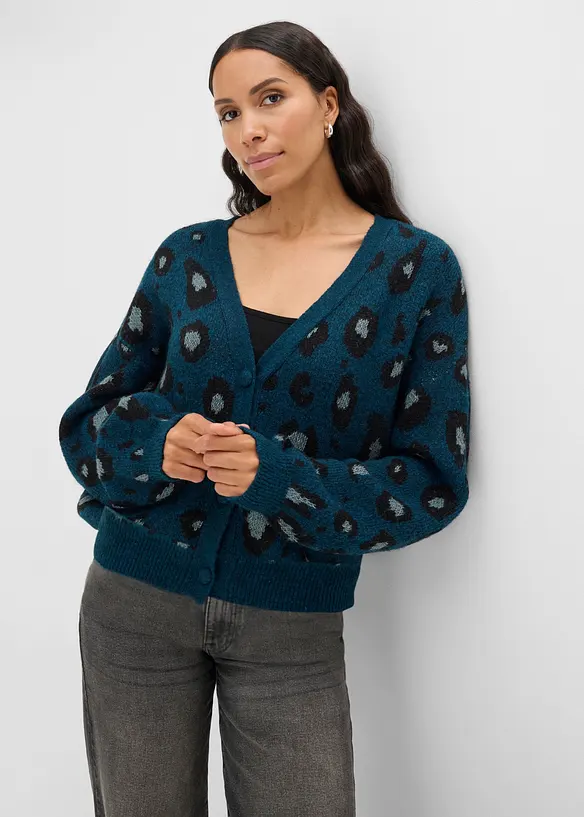 Cardigan con motivo jacquard, bonprix