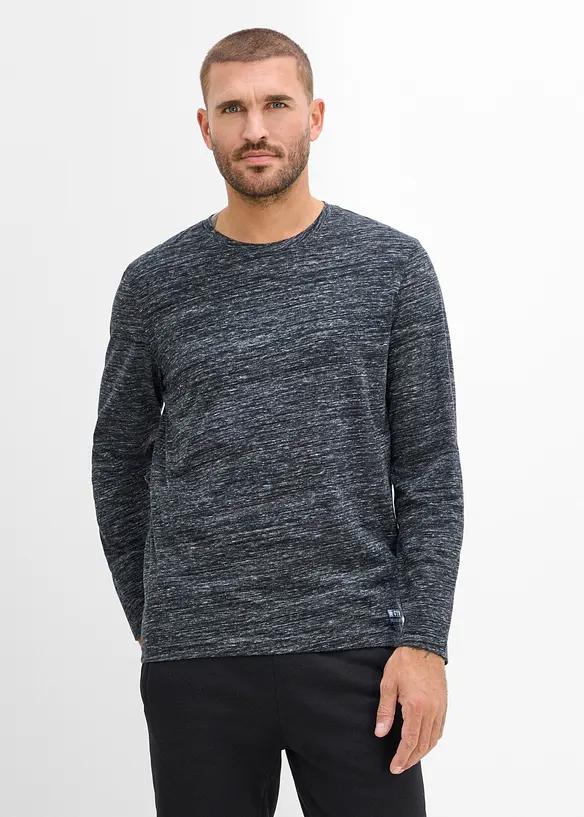 Maglia melange a manica lunga in misto cotone (pacco da 3), bonprix