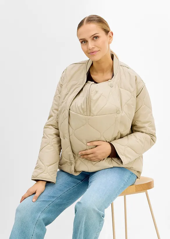 Giacca trapuntata pr&eacute;maman 3 in 1 ultraleggera con inserto babywearing, bonprix