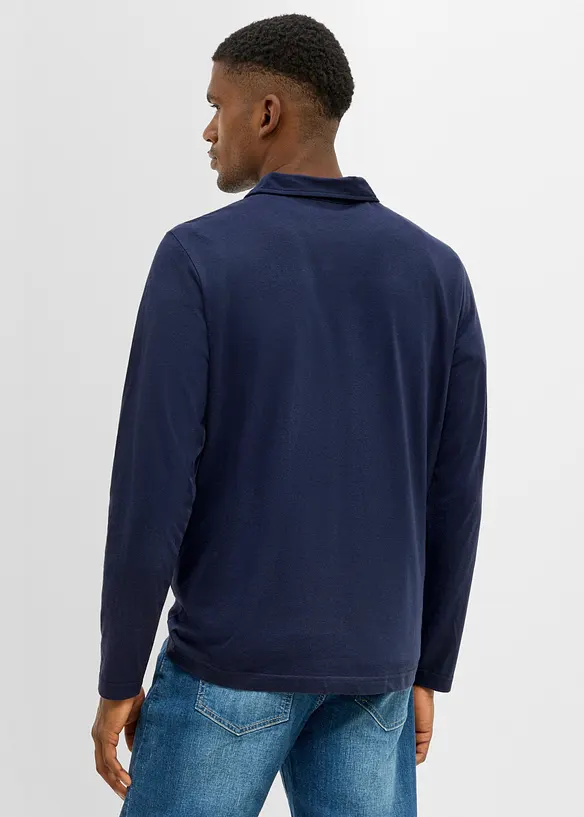 Polo a maniche lunghe con taschino al petto (pacco da 2), bonprix