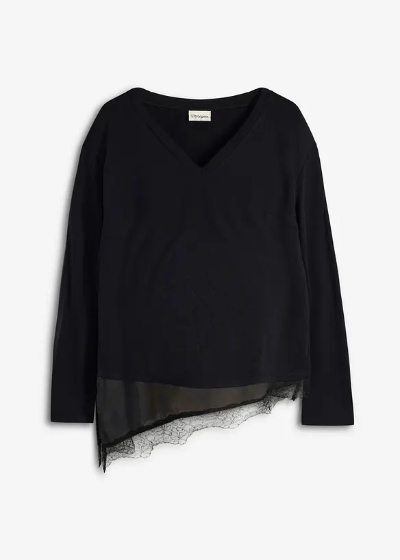 Maglia pr&eacute;maman / da allattamento 2 in 1 con pizzo, bonprix