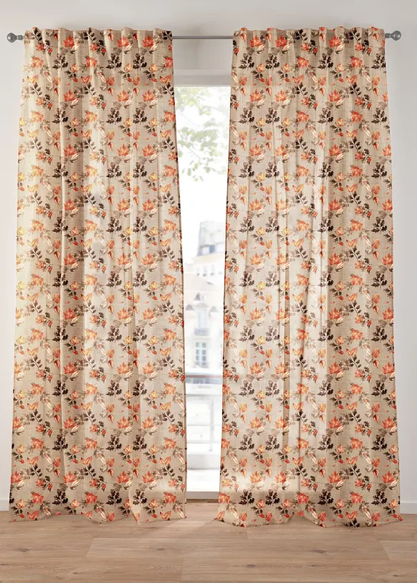 Tenda trasparente con delicata trama strutturata (pacco da 1), bonprix
