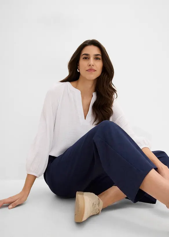 Pantaloni cropped in bengalina di misto viscosa, bonprix