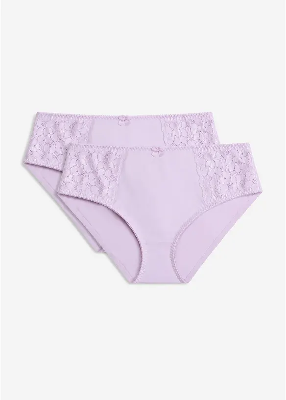 Slip alto con pizzo delicato (pacco da 2), bonprix