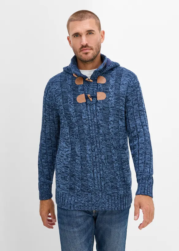 Maglione in filato grosso con cappuccio, regular fit, bonprix