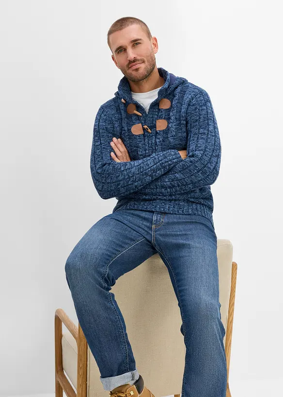 Maglione in filato grosso con cappuccio, regular fit, bonprix