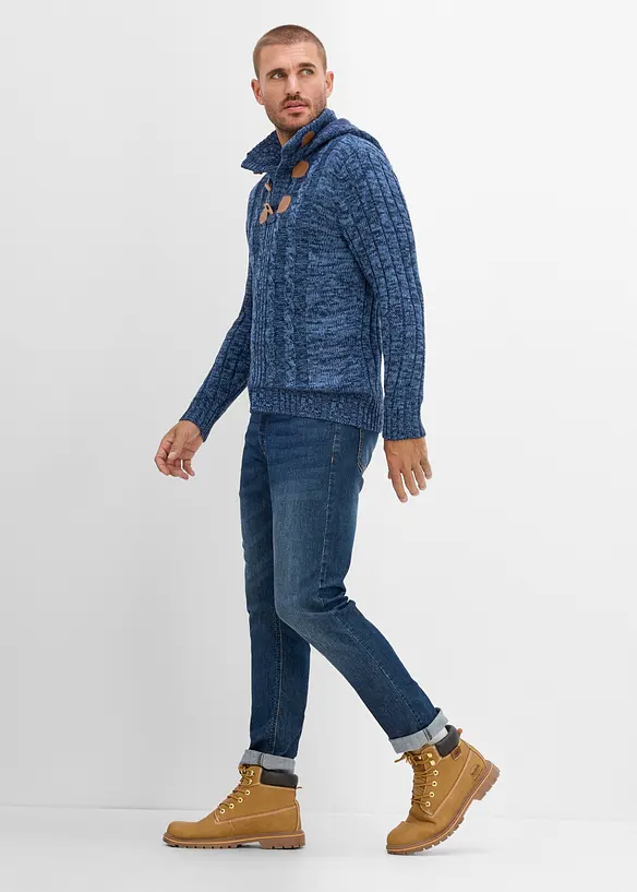 Maglione in filato grosso con cappuccio, regular fit, bonprix