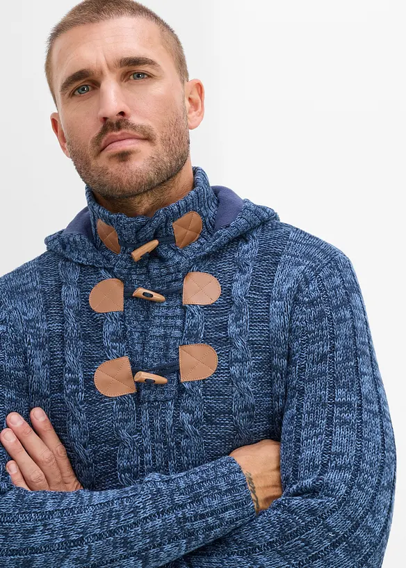 Maglione in filato grosso con cappuccio, regular fit, bonprix
