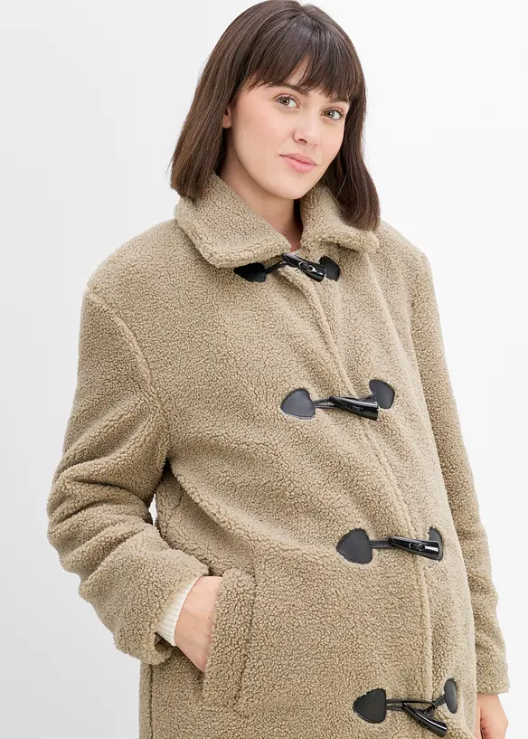 Cappotto pr&eacute;maman in pile teddy 3 in 1 con inserto babywearing, bonprix