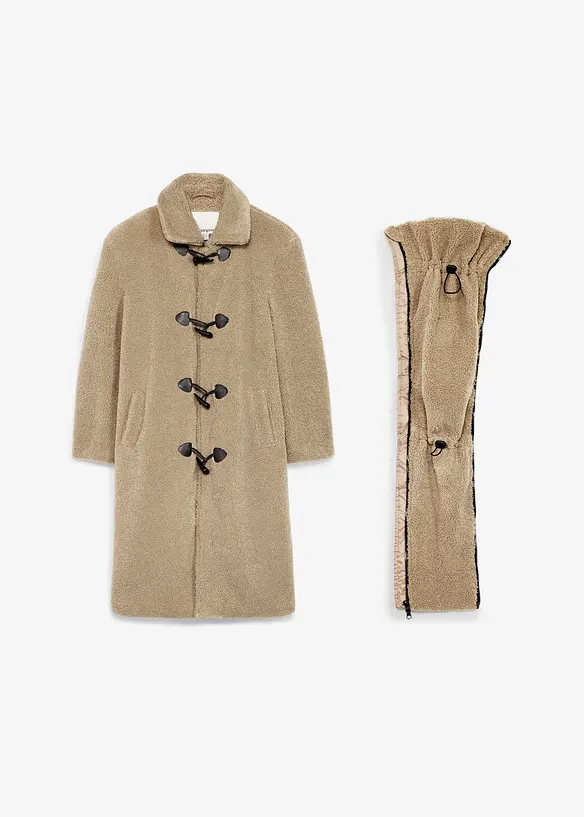 Cappotto pr&eacute;maman in pile teddy 3 in 1 con inserto babywearing, bonprix