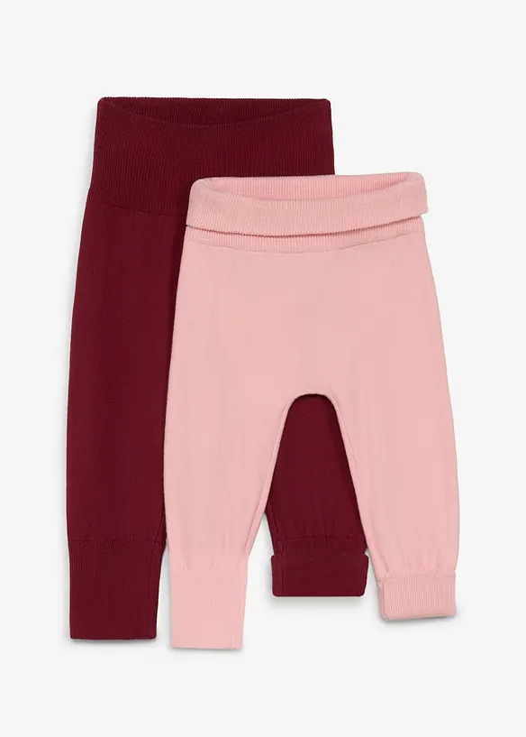 Pantaloni allungabili in morbida maglia di misto cotone (pacco da 2), bonprix
