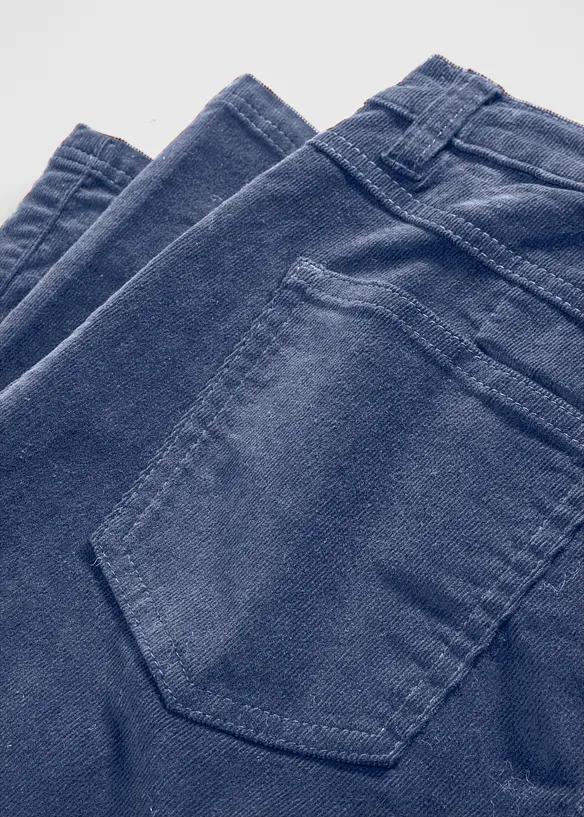 Pantaloni a zampa in velluto di cotone elasticizzato, bonprix