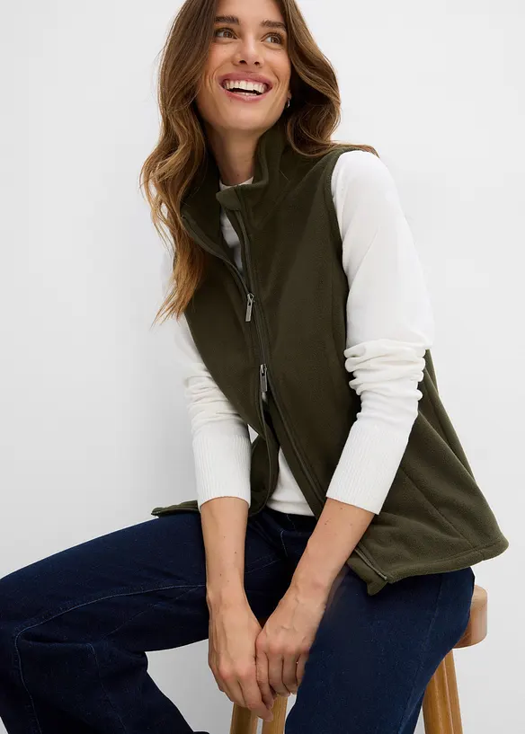 Gilet in pile con tasche, bonprix