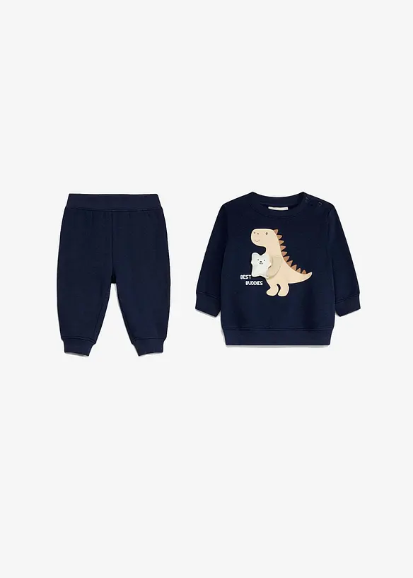 Felpa e pantaloni in puro cotone biologico (set 2 pezzi), bonprix