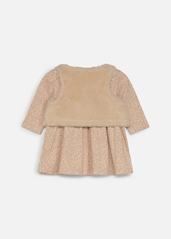 Abito e gilet teddy (set 2 pezzi), bonprix
