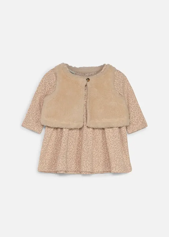 Abito e gilet teddy (set 2 pezzi), bonprix