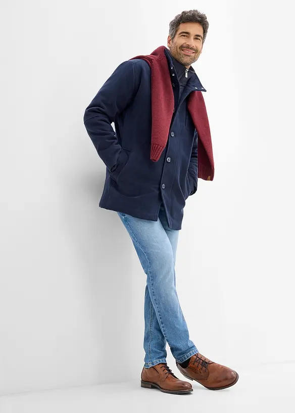 Giaccone invernale in simil lana con paravento, bonprix