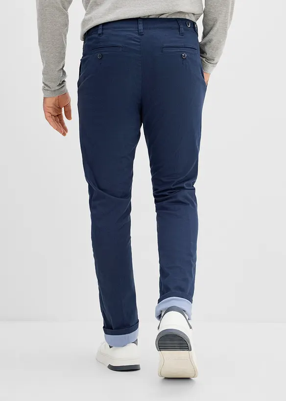 Pantaloni chino con vita regolabile e fodera termica, straight, bonprix