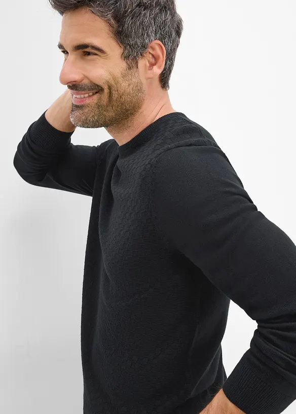 Maglione in filato fine con lana merino, bonprix