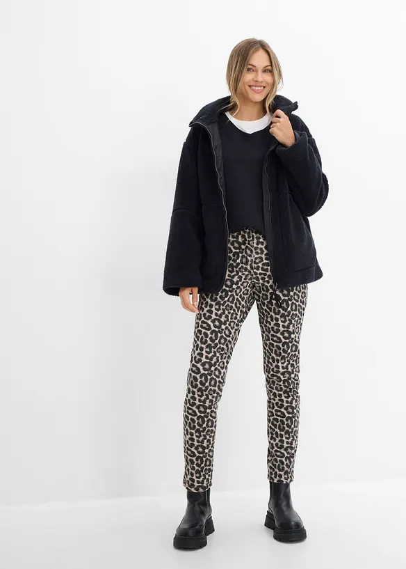 Pantaloni in twill di misto cotone elasticizzato, bonprix