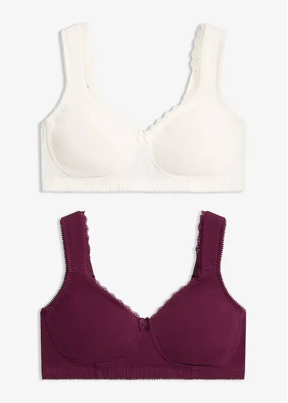 Reggiseno t-shirt minimizer senza ferretto con cotone biologico (pacco da 2), bonprix