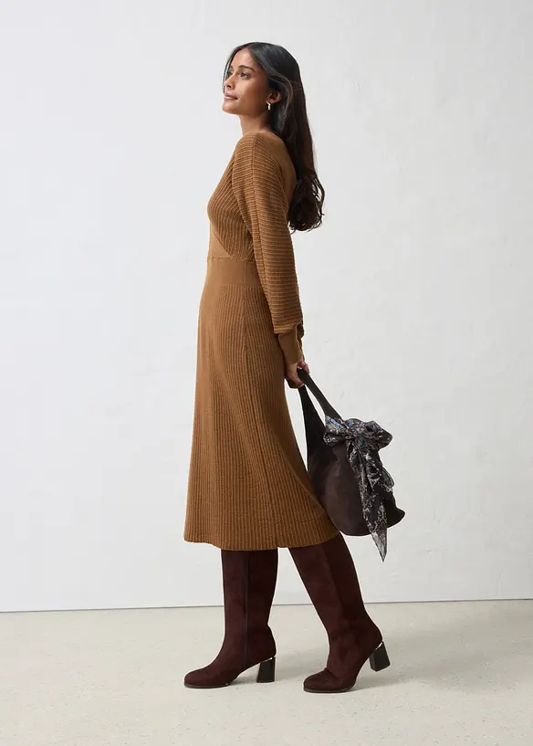 Abito in maglia di misto lana morbido, bonprix
