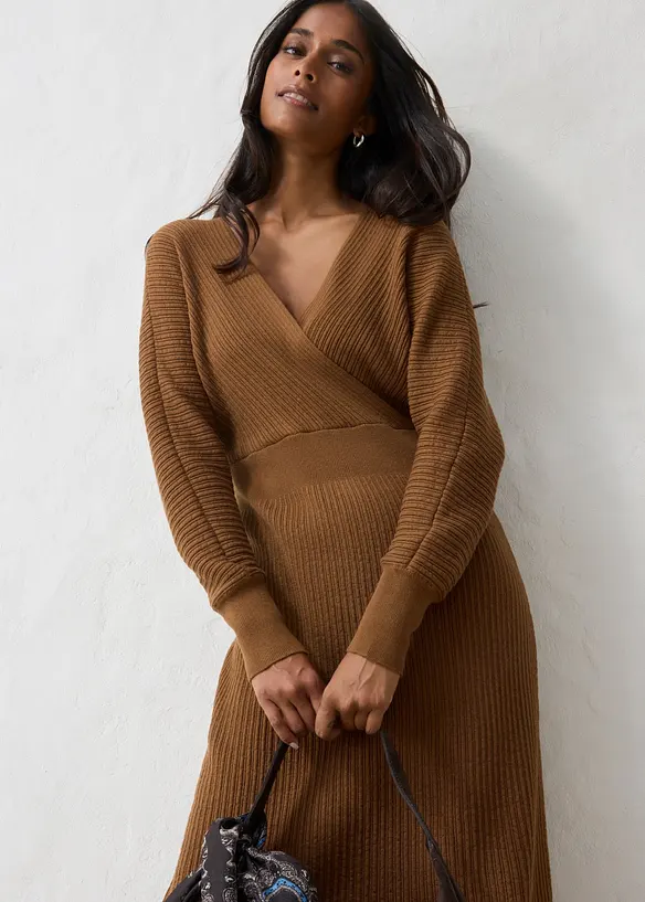 Abito in maglia di misto lana morbido, bonprix