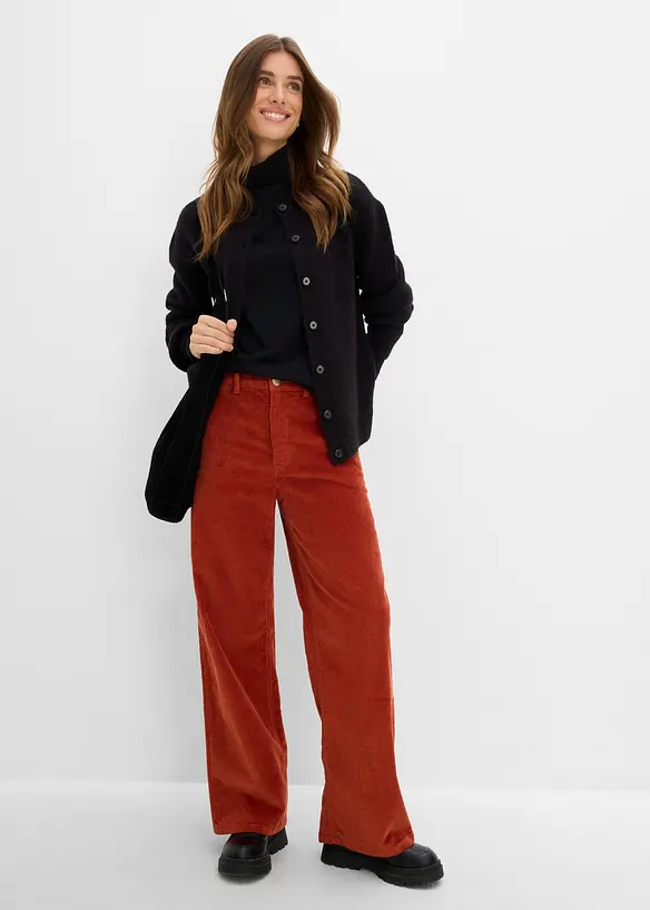 Pantaloni in velluto a coste di misto cotone, bonprix