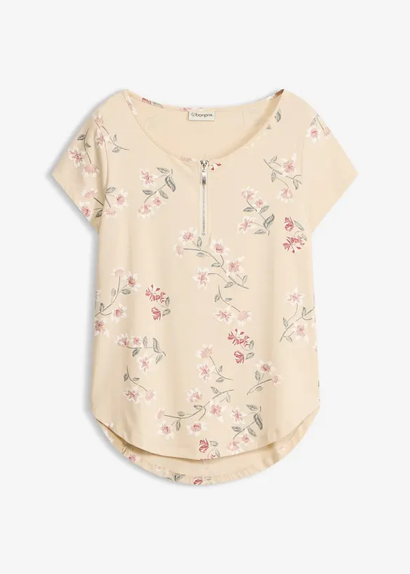 Maglia stile tunica in misto cotone, bonprix
