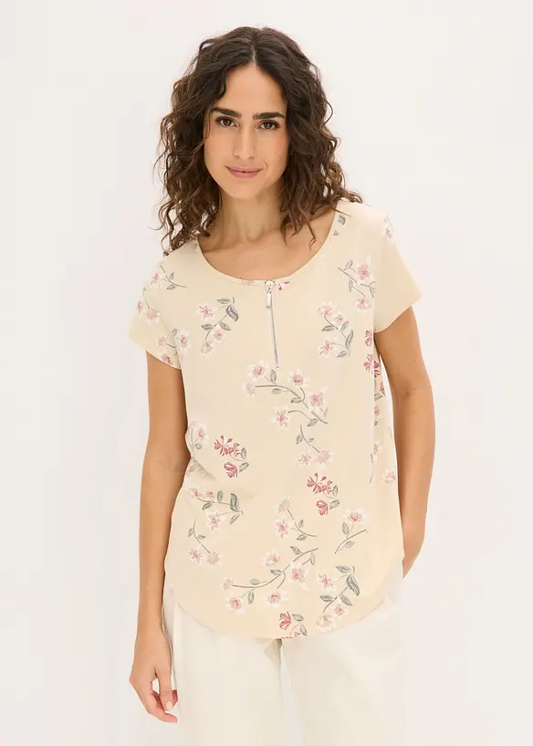 Maglia stile tunica in misto cotone, bonprix