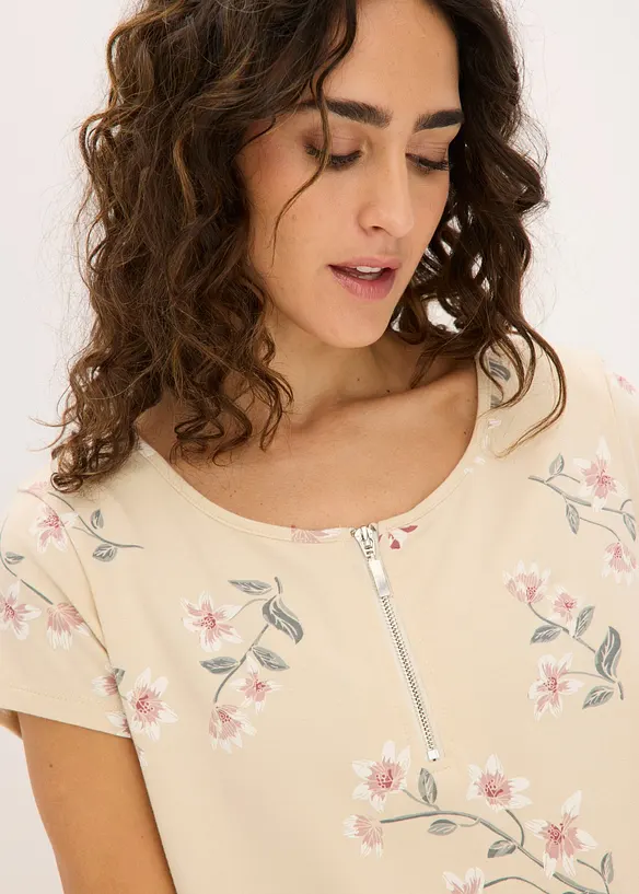 Maglia stile tunica in misto cotone, bonprix