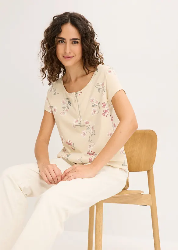 Maglia stile tunica in misto cotone, bonprix