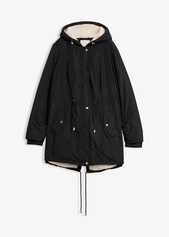 Parka con pile teddy, bonprix