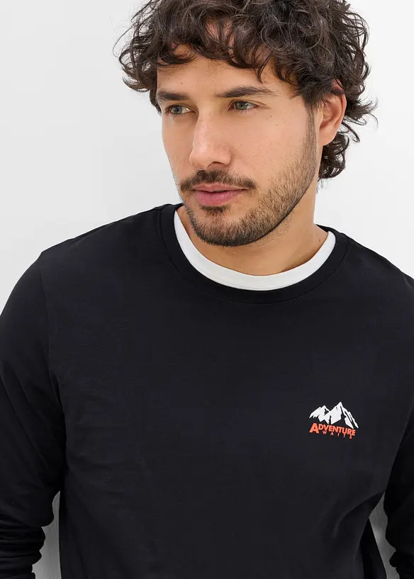 Maglia a maniche lunghe in puro cotone biologico, bonprix