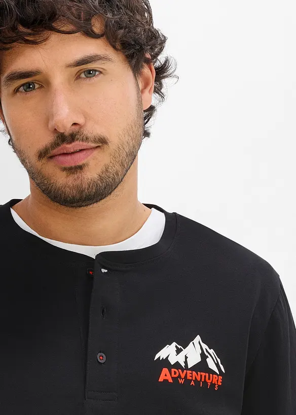 Maglia serafino in puro cotone biologico, bonprix