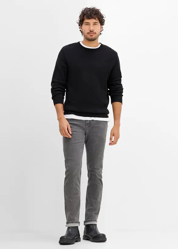 Maglione a filato fine con cotone, bonprix