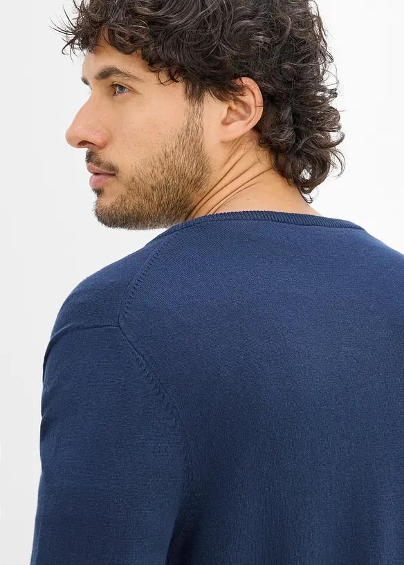 Maglione in filato fine con scollo a V (pacco da 2), bonprix