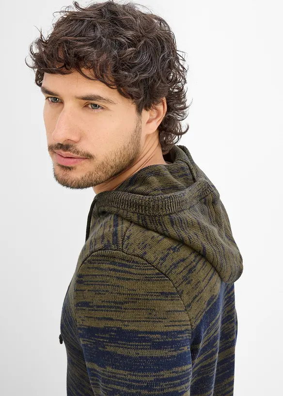 Maglione in filato fine con cappuccio, regular fit, bonprix