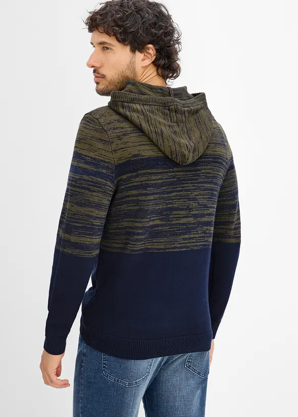 Maglione in filato fine con cappuccio, regular fit, bonprix