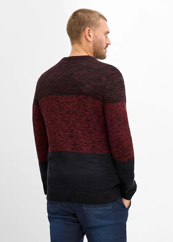 Maglione con taglio comfort in filato fine di misto cotone morbido, bonprix