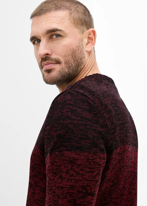 Maglione con taglio comfort in filato fine di misto cotone morbido, bonprix